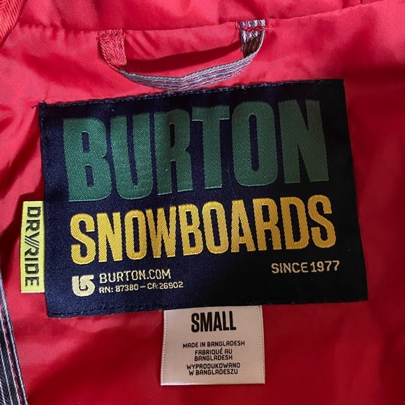 Burton Red and Gray Striped Ski Jacket - Picture 13 of 15